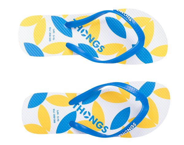 Thongs Women White Print Rubber Flip Flop